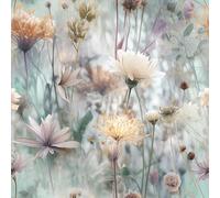 FunStick Papier Peint Adhésif Floral Gris Pissenlit Papier Peint Autocollant Mural Salon Salle de Bain Vinyle Adhesif pour Meuble Fleurs Sauvages Rouleau Adhesif Decoratif Gris Fleuri Salon 44.5CM×3M