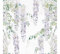 FunStick Papier Peint Fleuri Chambre Chutes des Glycines Papier Peint Adhesif Violet Stickers Muraux Cuisine Salon Rouleau Adhesif pour Meuble Fleurs Rouleau Vinyle Adhésif Violet et Blanc 44.5CM×3M