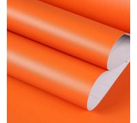 FunStick Papier Peint Orange Brûlé Papiers Peints Adhesif Mural Couleur Uni Rouleau Adhesif Decoratif pour Chambre Salon Papier Adhesif pour Meuble Orange Vinyle Adhesif pour Table Bureau 40CMx2M