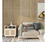 FunStick Papiers Peints Effet Tasseaux de Bois Papier Adhesif pour Meuble Cuisine Armoire Marron 60CM×5M Rouleau Adhésif Decoratif pour Cuisine Papier Adhesif Bois Clair Stickers Muraux Salon Étanche