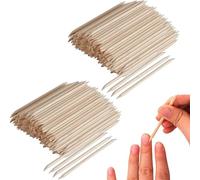 FUNSUEI Lot de 2 000 bâtons orange de 11,4 cm pour ongles, bâtons à ongles double face en bois d'orange, bâtons à cuticules en bois orange pour repousse-cuticules, manucure et pédicure