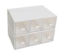 FUNSUEI Lot de 2 boîtes de rangement en plastique blanc de 23 x 16,7 x 7,8 cm, pour sachets de thé, boîte à thé, maquillage, café, thé, sachets de sucre, badge