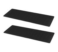 FUNSUEI Lot de 2 tapis egouttoir vaisselle absorbant 40,5 x 14,5 cm, Noir, tapis evier cuisine, Tapis de séchage pour la vaisselle de cuisine