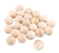 FUNSUEI Lot de 24 Boules en Bois Naturel 50 mm - Boules Rondes en Bois Brut Non Percées pour Bricolage, Décoration, Artisanat et Fabrication de Bijoux