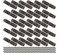 FUNSUEI Lot de 30 mini charnières de piano en bronze antique avec vis, petites charnières de boîte à bijoux, pour placard, armoire, meubles - 65 x 15 mm