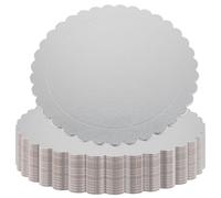 FUNSUEI Lot de 30 Supports à Gâteaux Ronds en carton?Plateau Gâteau?Ustensile Pâtisserie Boulangerie?30 cm x 2 mm?Argenté