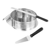 FUNSUEI Lot de 5 Cercles à Tarte réglables avec Aide à la Coupe, 23-30 cm, 15-20 cm, Aide à la découpe de gâteau 2 Tailles réglables