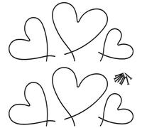 FUNSUEI Lot de 6 cœurs noirs en métal à suspendre avec vis, décorations murales pour chambre à coucher, salon