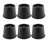 FUNSUEI Lot de 6 rehausseurs de lit ronds de 10,2 cm de haut, rehausseurs de meubles noirs pour canapé, table, chaise, lit
