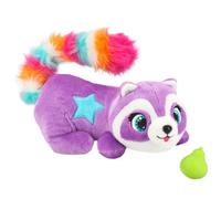 Funtasy Family - Rac'n'Roll - Peluche Interactive Raton Laveur - 3 Ans + | Peluche Violette avec Queue Arc en Ciel - Jouet Interactif - Mange, Rit et Roule - +45 Sons et Réactions - Idée Cadeau