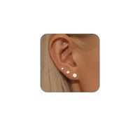 FUNTE Boucles d'oreilles en or hypoallergénique en zircone cubique en or avec cadeau de bijoux en argent sterling 925 pour femme