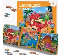 FUNTECH Puzzle Dinosaure Magnétique 3 en 1, Puzzle Enfant 3 Ans - 6 Ans, Jeux Montessori 3 Ans +, Jouet éducatif avec 97 Pièces, Magnetibook Dinosaure, Jeux Enfant 4 Ans, Cadeau Original