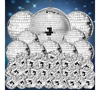 Funtery Lot de 100 Boules Disco Effet Miroir Assorties à Suspendre pour décoration de Maison, Mariage, Anniversaire, Danse, Musique, fête sur Le thème des années 70, décorations de Sapin de Noël (2,1