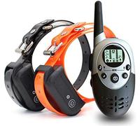 Funthy Collier de Dressage de Chien, 1100 mètres Rechargeable de Formation isolées étanches Collier de Chien avec bip, Les Vibrations et Les Chocs électriques pour 2 Chiens, Collier Anti Aboiement