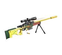 Funthy Jouet Sniper Gun AWM Boulon De Traction Manuel Eject The Shell Toy Gun 130cm Amovible Ballessouplesfusil De Sniperde Jeupour GarçOns Enfants Et Adultes Pistolet à Balles Souples en Mousse-Doré