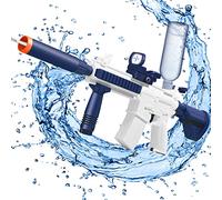 Funthy Pistolets à Eau électriques pour Adultes et Enfants - Pistolet à Eau Automatique Puissant - Portée Jusqu' à 32 Pieds - Grande Capacité - Jouet de Fête d'été de Plage-Blue