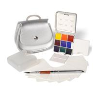 Funto Coffret d’aquarelle avec papier, pour débuter | Ce coffret nomade réunit peinture, pinceau, papier et accessoires dans un petit sac pour créer partout sans rien préparer.