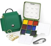 Funto Kit d’aquarelle de voyage, 9 couleurs, palette de poche pliable | Ce coffret ultracompact se fixe au carnet et offre cinq zones de mélange pour peindre facilement partout.