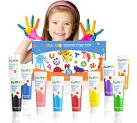 Funto Peinture au doigt pour enfants, 10 tubes de 60 ml, lavable, dès 3 ans | Cet ensemble de peinture prêt à l’emploi simplifie la prise en main et le nettoyage pour créer facilement en famille.
