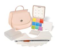 Funto Set d’aquarelle de voyage, pour créer partout | Ce coffret nomade réunit peinture, pinceau, papier et accessoires dans un petit sac pour créer partout sans rien préparer.
