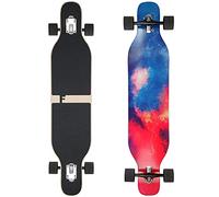 FunTomia Longboard avec 2 niveaux flexibles - Skateboard Drop Through Cruiser - Roulement à billes Mach1 Speed - Outil en T