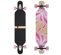 FunTomia Longboard Drop Through Cruiser Skateboard complet avec roulement à billes Mach1 High Speed T-Tool avec ou sans roues LED