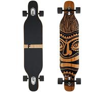 FunTomia Longboard Skateboard Drop Through Cruiser Planche complète avec roulements à Billes Mach1 High Speed T-Tool avec et sans Roues LED