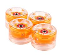 FunTomia - Lot de 4 grosses roues de skateboard ou longboard à LED - 65 x 45 mm - 80 A avecroulements et espaceurs magnétique Mach1®, dureté 80 A, 4x orange LED Rollen