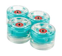 FunTomia - Lot de 4 grosses roues de skateboard ou longboard à LED - 65 x 45 mm - 80 A avecroulements et espaceurs magnétique Mach1®, dureté 80 A, 4x petrol LED Rollen