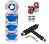 FunTomia - Lot de 4 roues LED pour longboard/skateboard (Big Wheels) - 70 x 51 mm - 80 A avec roulements ABEC-9 et espaceurs en métal - Dureté 80 A + Clé T-Tool
