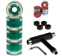 FunTomia Lot de 4 roulettes pour mini skateboard 59 x 45 mm avec outil en T et roulement à billes ABEC-9 Dureté 82A