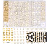 Funtopia 1860 Pièces Perles pour Bracelet, Perles de Blanche, Perle Nacrées