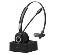 Funtuan casque Bluetooth de bureau avec micro, sans fil, antibruit, mains libres, station de chargement pour centre d'appel, maison, smartphones, PC