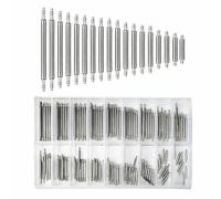 Funver Barrettes à Ressort Montre,144 Pièces Barrettes à Ressort, Kit de Réparation pour Bracelet de Montre Acier Inoxydable(8mm-25mm)