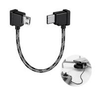 Funver Câble micro USB vers type C pour télécommande et transfert de données OTG, câble en nylon de 15 cm avec connecteur coudé à 90°, compatible avec contrôleur, smartphone et tablette, câble DJI USB