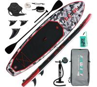 Funwater Aufblasbares Stand Up Paddling Board, Paddle SUP,paddle, mit Sitz, Handpumpe, Stand up Paddle Board, SUP Board,330cm,bis 150kg, rot