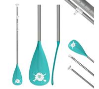 FunWater Pagaie de Sup - Planche de Stand up Paddle réglable en 3 Parties - Gouvernail léger et Flottant - Durable et Range-Portable - Lames en Nylon renforcées - Coup Efficace