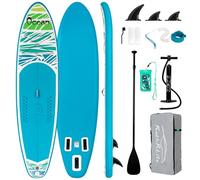 FunWater Planche de stand up paddle gonflable - Planche de surf - SUP - Accessoires complets - Pagaie réglable, pompe, sac à dos de voyage pour SUP, laisse, sac étanche - Planche de pagaie pour adulte