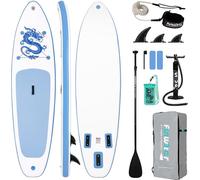FunWater Planche de stand up paddle gonflable, ultra légère - Accessoires : pagaie réglable, pompe, sac à dos, leash, aileron - Pour tous les niveaux de compétence