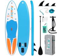 FunWater Stand Up Paddle Board Gonflable avec Sac À Dos, Pompe, Leash De Sécurité, Pagaie, Sac De Téléphone Étanche, 3 Palmes, Adapté À Tous Les Niveaux D'habileté