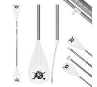 FunWater Sup Pala Ajustable Stand Up Paddle de 3 o 4 Piezas, Tabla de Paddle Flotante Portátil de Aleación, Duradera y Plegable (Blanco, Pala 2 en 1)