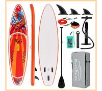 FunWater SUPFR01E Planche de paddle gonflable 320cm-350cm, planche de surf, accessoires complets pour paddleboard, pagaie réglable, pompe, sac de voyage ISUP, leash, sac étanche, planche de paddle SUP