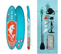 Funwater SUPFW08C Planche à Paddle Gonflable Ultra-Léger « Dolphins » 10'6"" (320cm) pour Yoga, Pêche & Surf