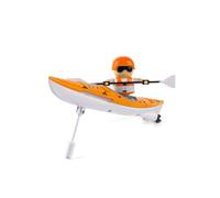 Funwetrike Bateau radiocommandé pour adultes, kayak télécommandé 2,4 GHz avec design sans perte, lumières LED et construction étanche, RTR pour piscine, lac et eaux calmes, jaune
