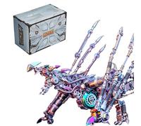 Funwetrike Casse-tête 3D en métal pour adultes - Casse-tête dragon intelligent 3D en métal assemblé - Kit de modélisme animal - À faire soi-même STEM d'anniversaire (1 390 + pièces)