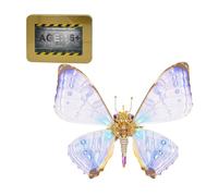 Funwetrike Casse-tête 3D en métal pour adultes, kit de montage papillon Morpho Sulkowskyi Steampunk à faire soi-même, puzzle 3D mécanique insecte créatif, excellent cadeau (150 + pièces)