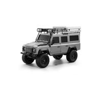 Funwetrike Échelle 1/18 RC Rock Crawler, camion tout-terrain 2,4 G 4 WD RC avec lumières LED, transmission à deux vitesses, suspension indépendante, cadeaux pour adultes (RTF/gris argenté)
