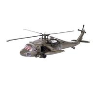 Funwetrike Hélicoptère noir Hawk échelle 1/64, hélicoptère militaire Diecast, adapté aux amateurs militaires à collectionner et à offrir