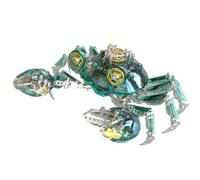 Funwetrike Kit de puzzle en métal 3D en forme de crabe à faire soi-même, modèle marin mécanique pour adultes, décoration de bureau créative (666 pièces/vert)