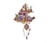 Funwetrike Puzzle 3D en bois pour adultes, kit de modèle de bateau volant en bois, kit de bricolage mécanique steampunk en bois pour adultes, cadeau de Noël et d'anniversaire 2024